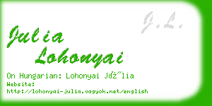 julia lohonyai business card